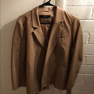 Fake brown leather Zara jacket with belt